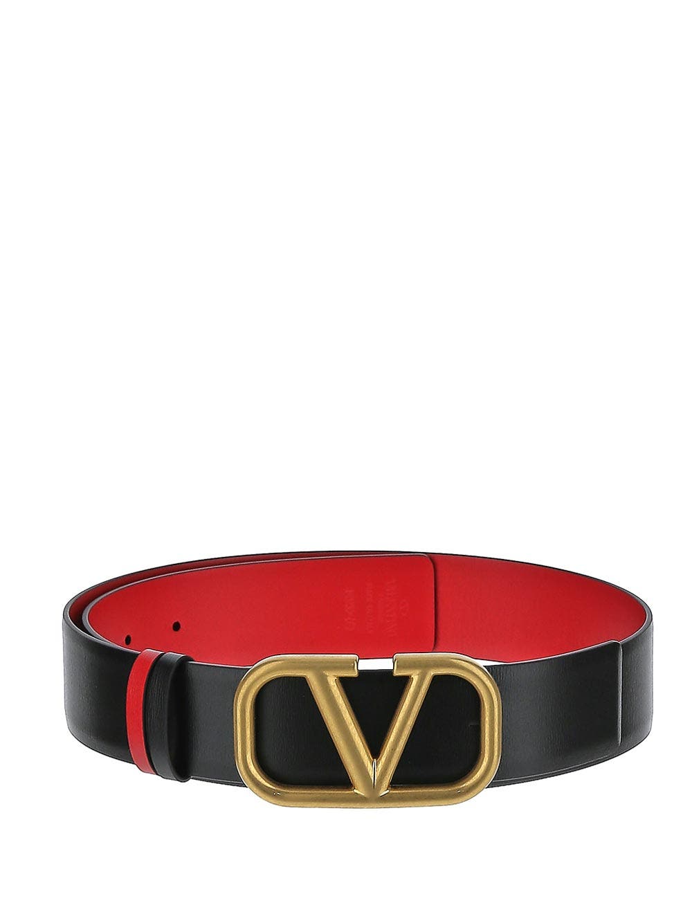 Oluxury Valentino Garavani V logo Type Calfskin Belt