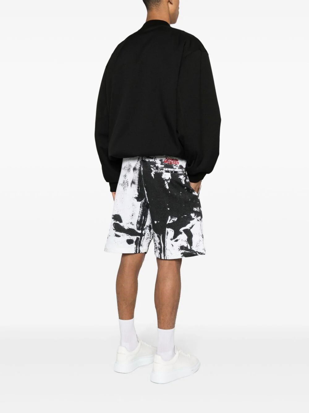 Alexander Mcqueen `Allover Fold` Print Shorts