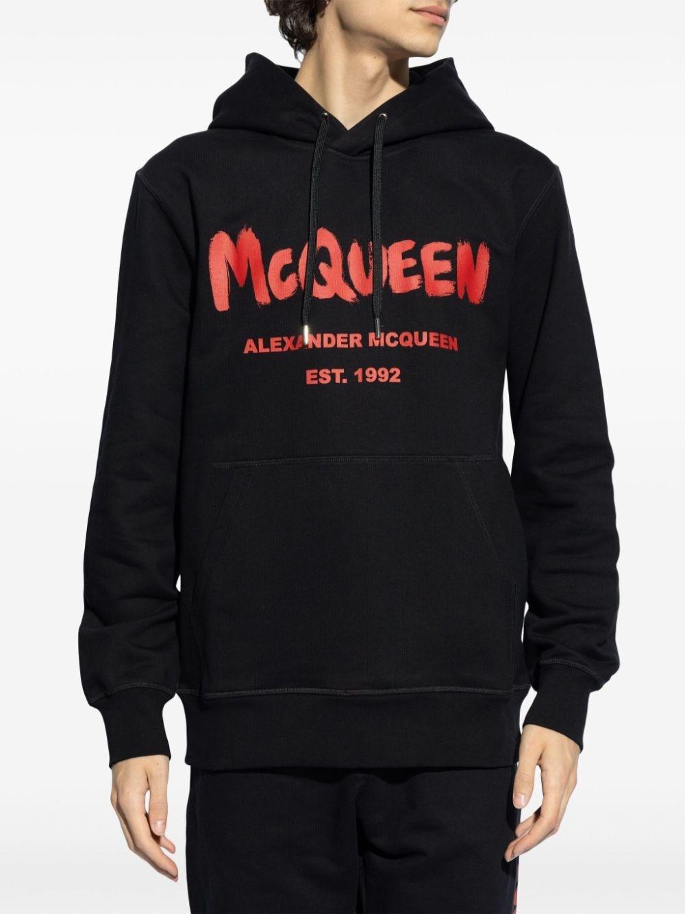 Alexander Mcqueen `Graffiti` Print Hoodie