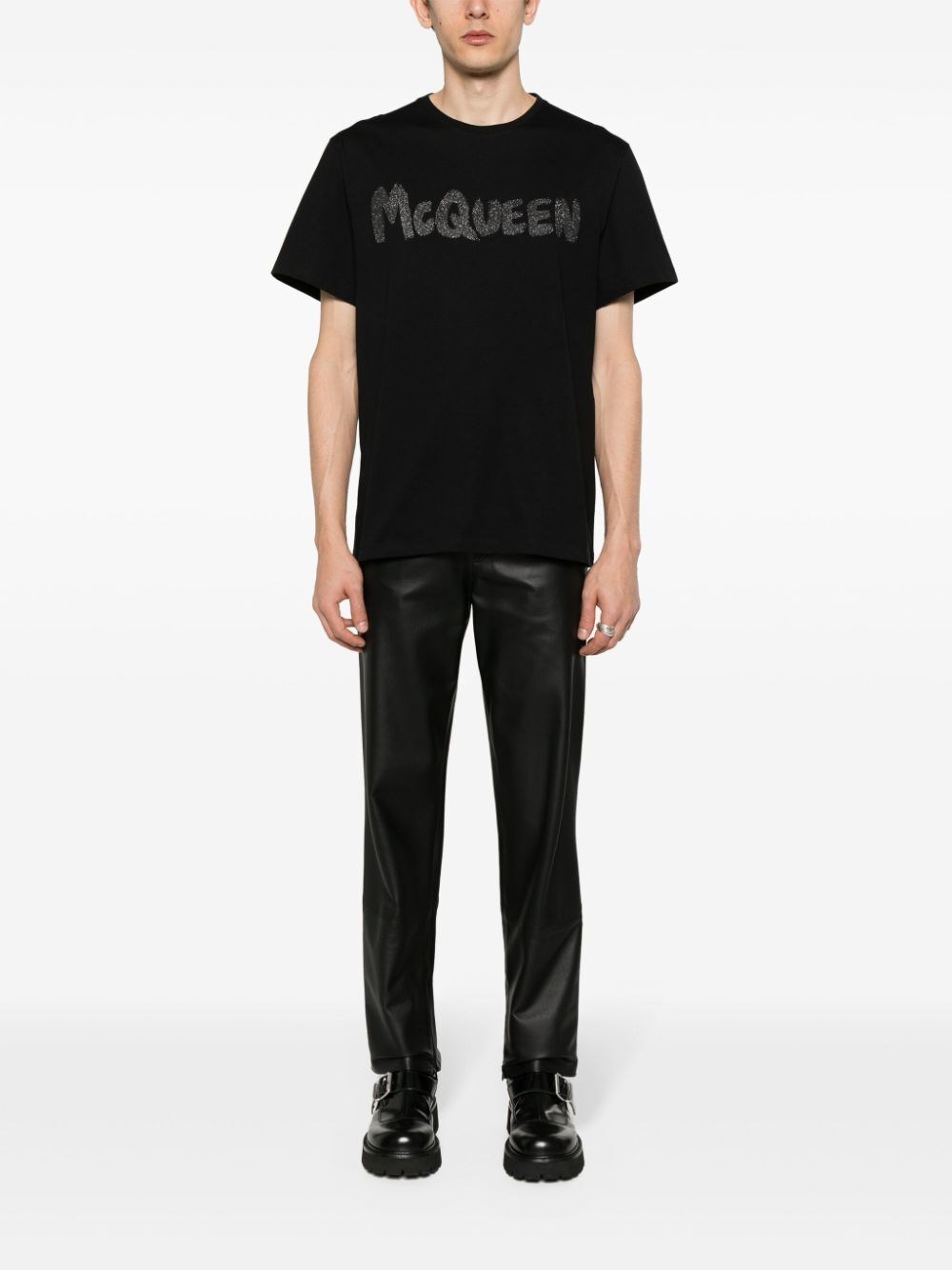 Alexander Mcqueen `Graffiti` Print T-Shirt