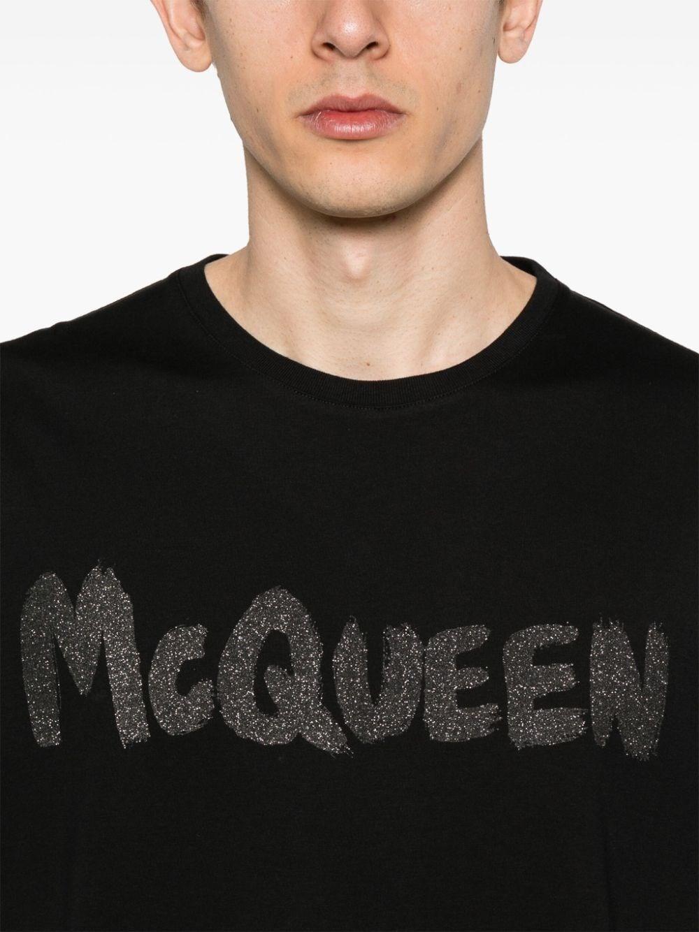 Alexander Mcqueen `Graffiti` Print T-Shirt