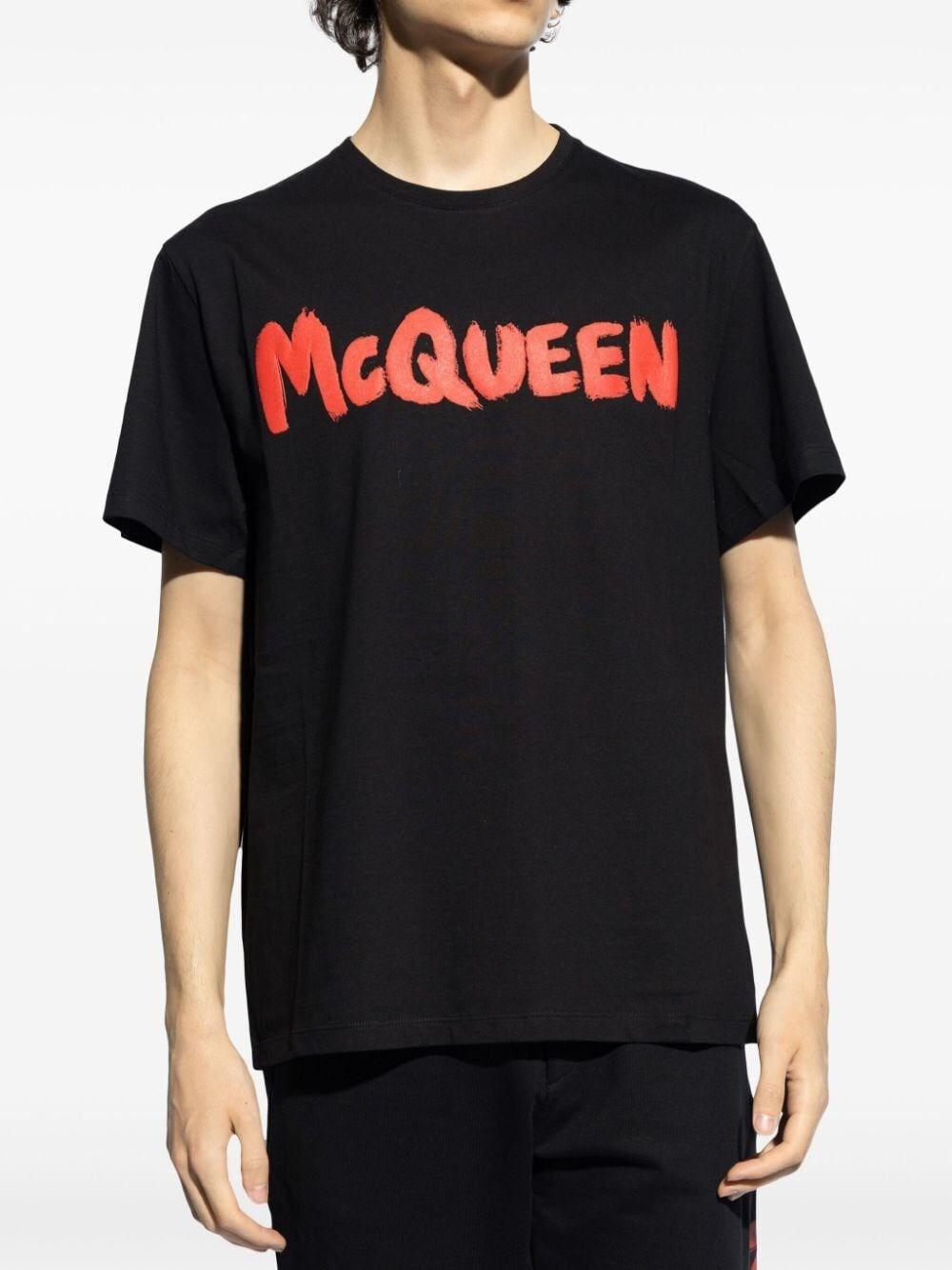 Alexander Mcqueen `Graffiti` Print T-Shirt