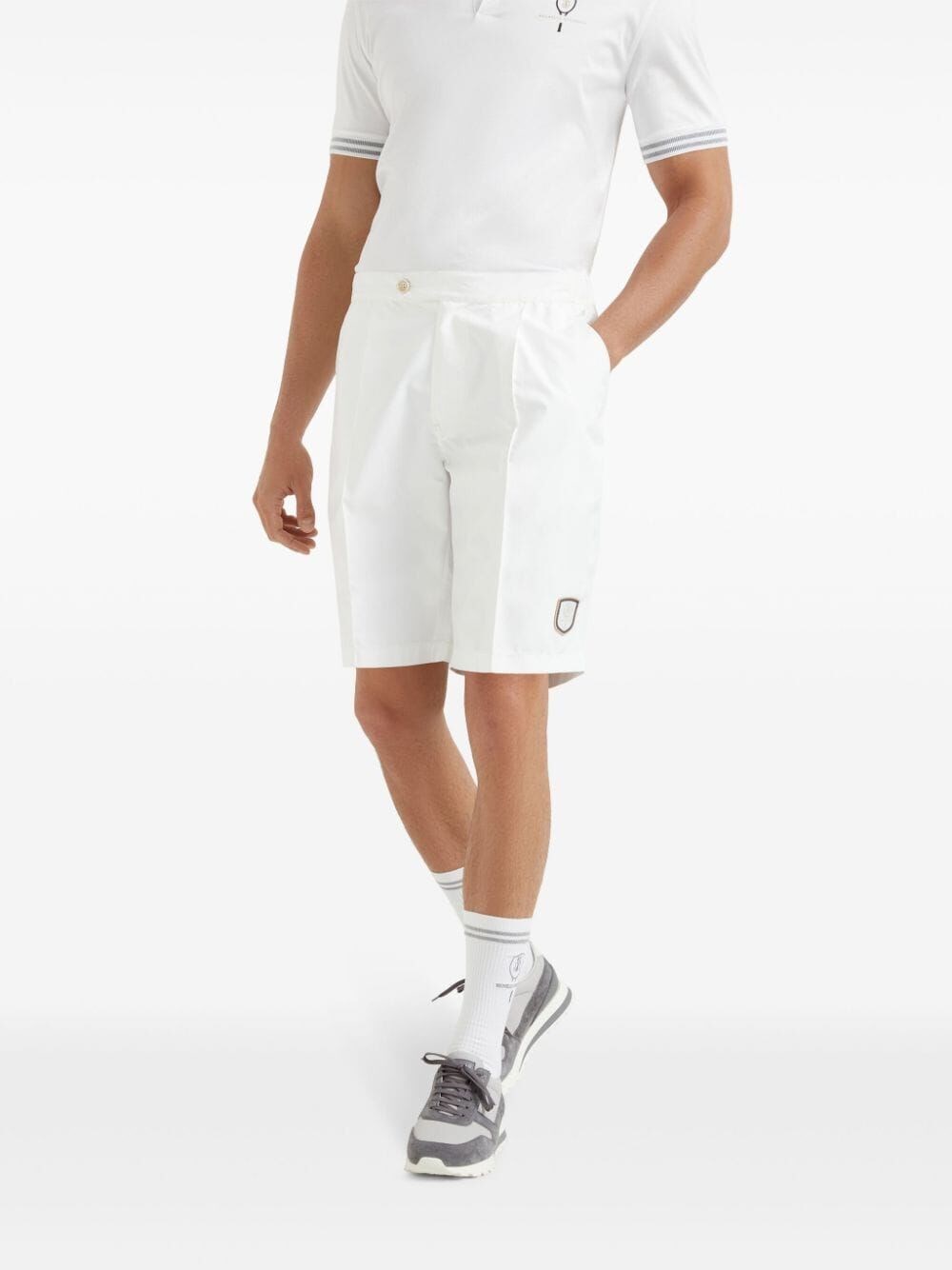 Brunello Cucinelli Bermuda Shorts With Tabbed Waistband And Tennis Badge