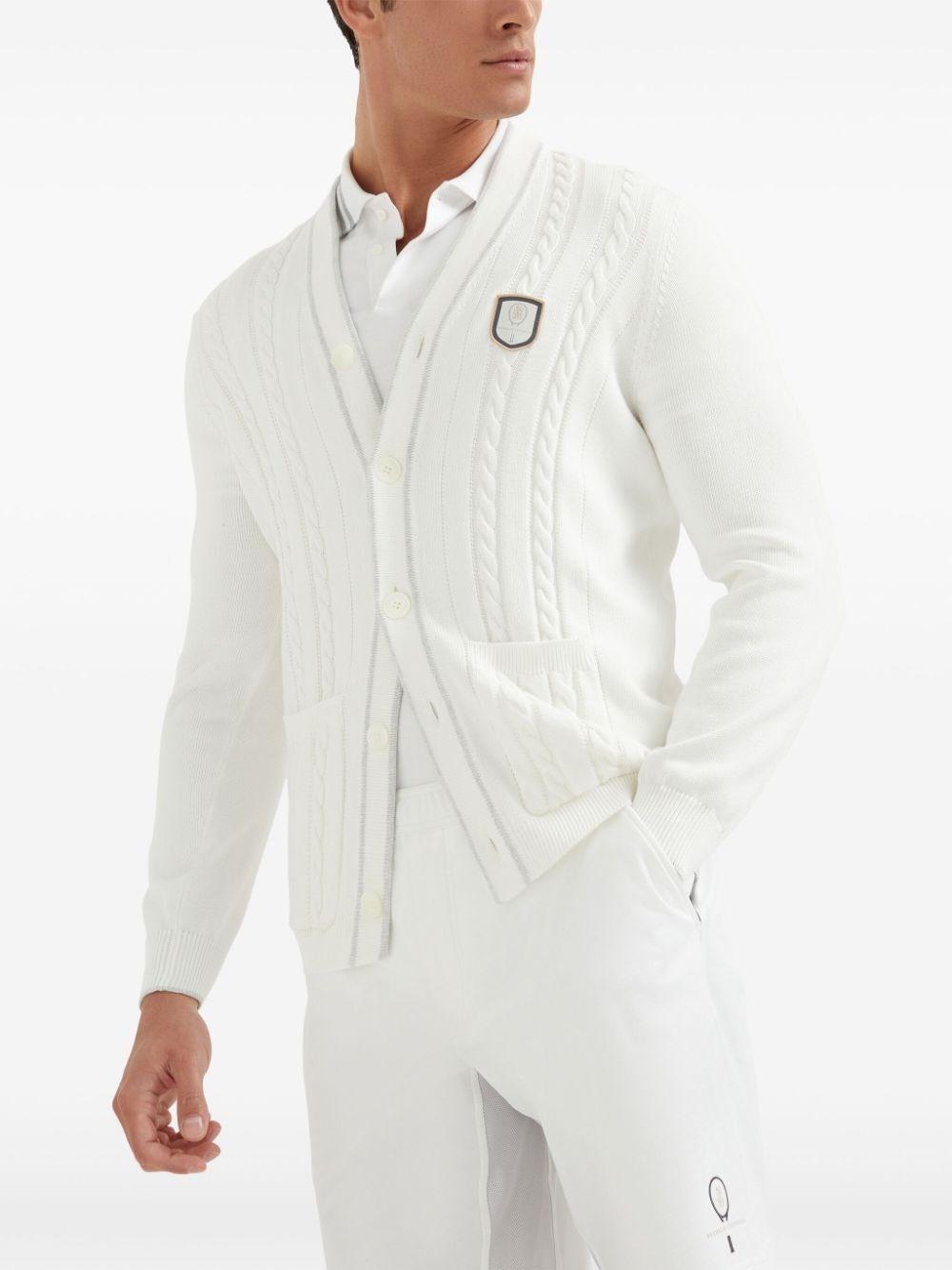 Brunello Cucinelli Knit Cardigan With Tennis Badge
