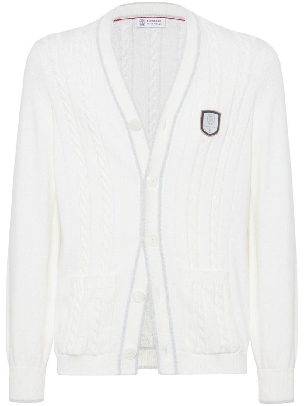 Brunello cucinelli Knit Cardigan With Tennis Badge