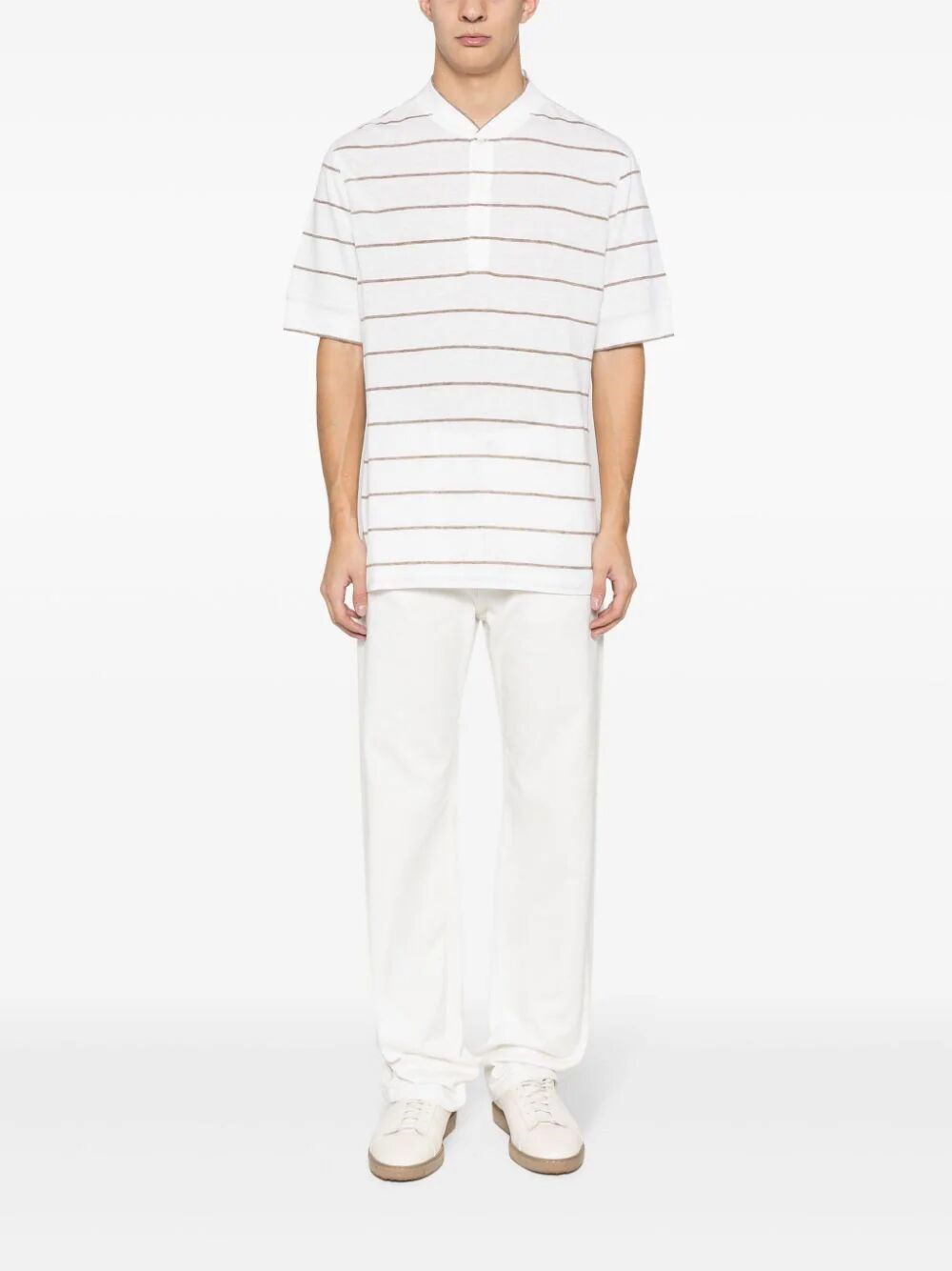 Brunello Cucinelli Short Sleeve Henley Shirt