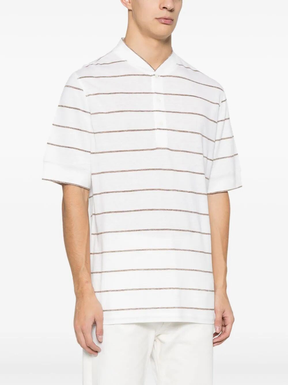 Brunello Cucinelli Short Sleeve Henley Shirt