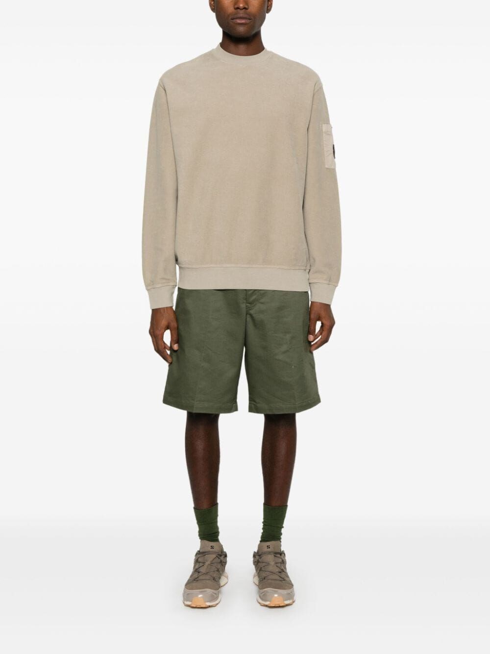 C.p. Company `Brushed Emerized Diagonal Fleece` Crew-Neck Sweatshirt