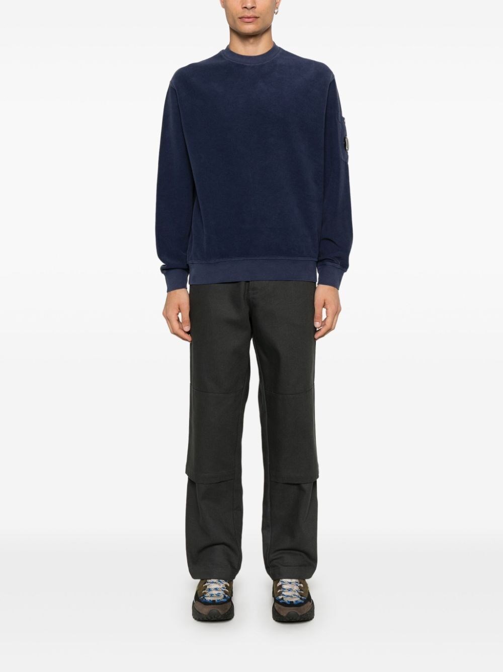 C.p. Company `Brushed Emerized Diagonal Fleece` Crew-Neck Sweatshirt