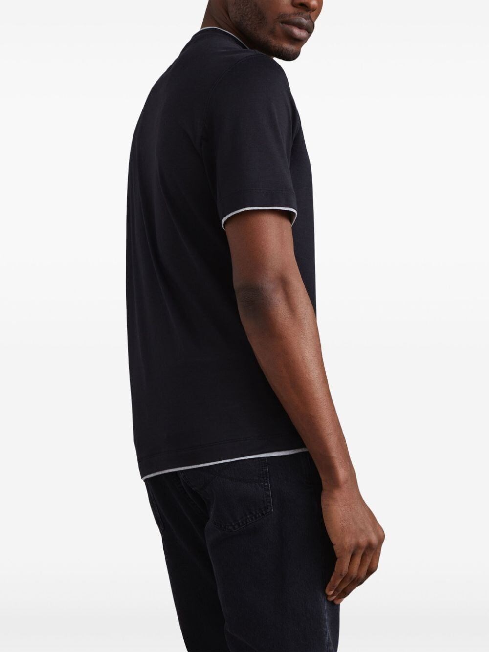 Brunello Cucinelli Crew Neck T-Shirt With Faux-Layering