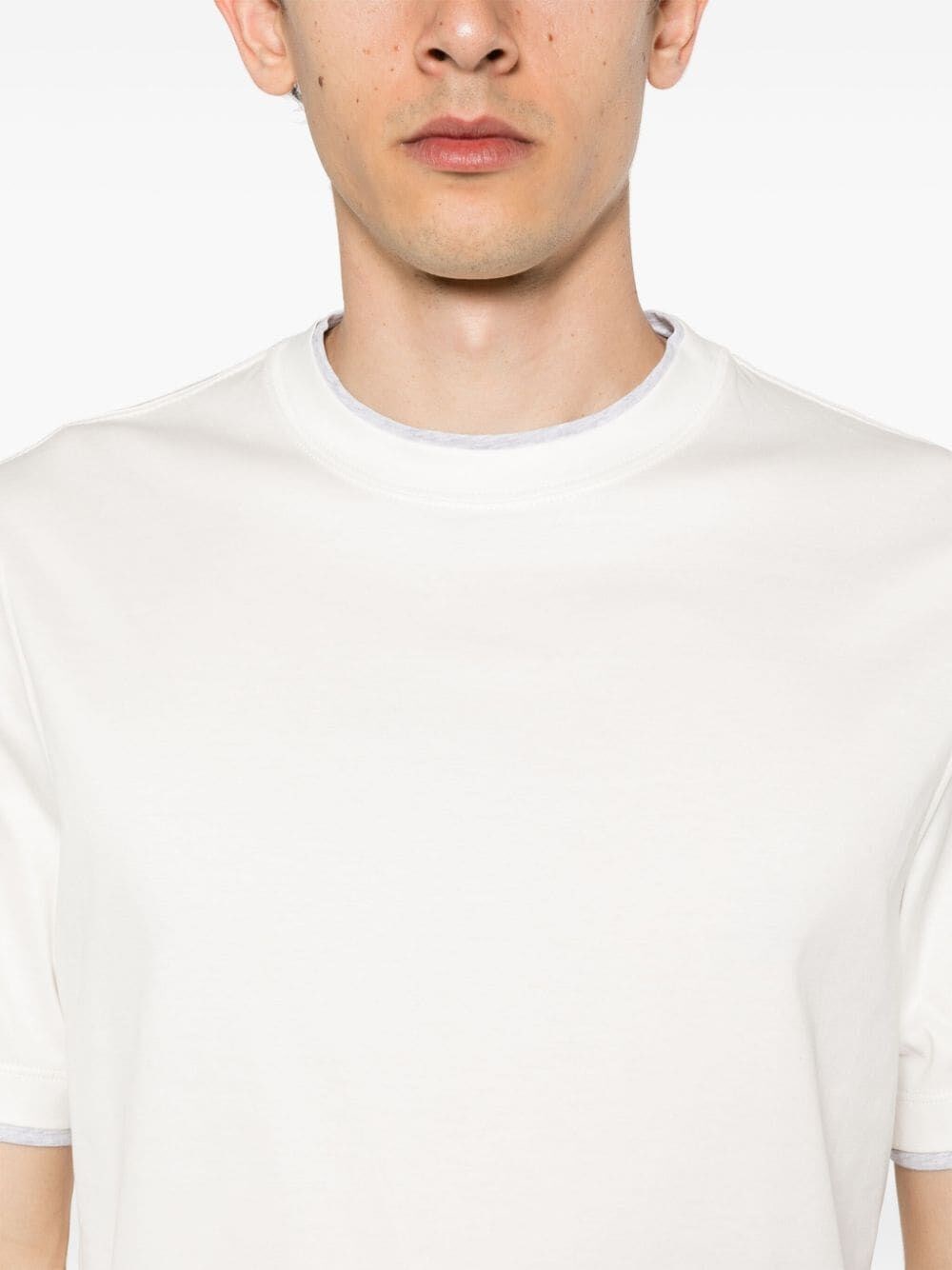 Brunello Cucinelli Crew-Neck T-Shirt With Faux-Layering