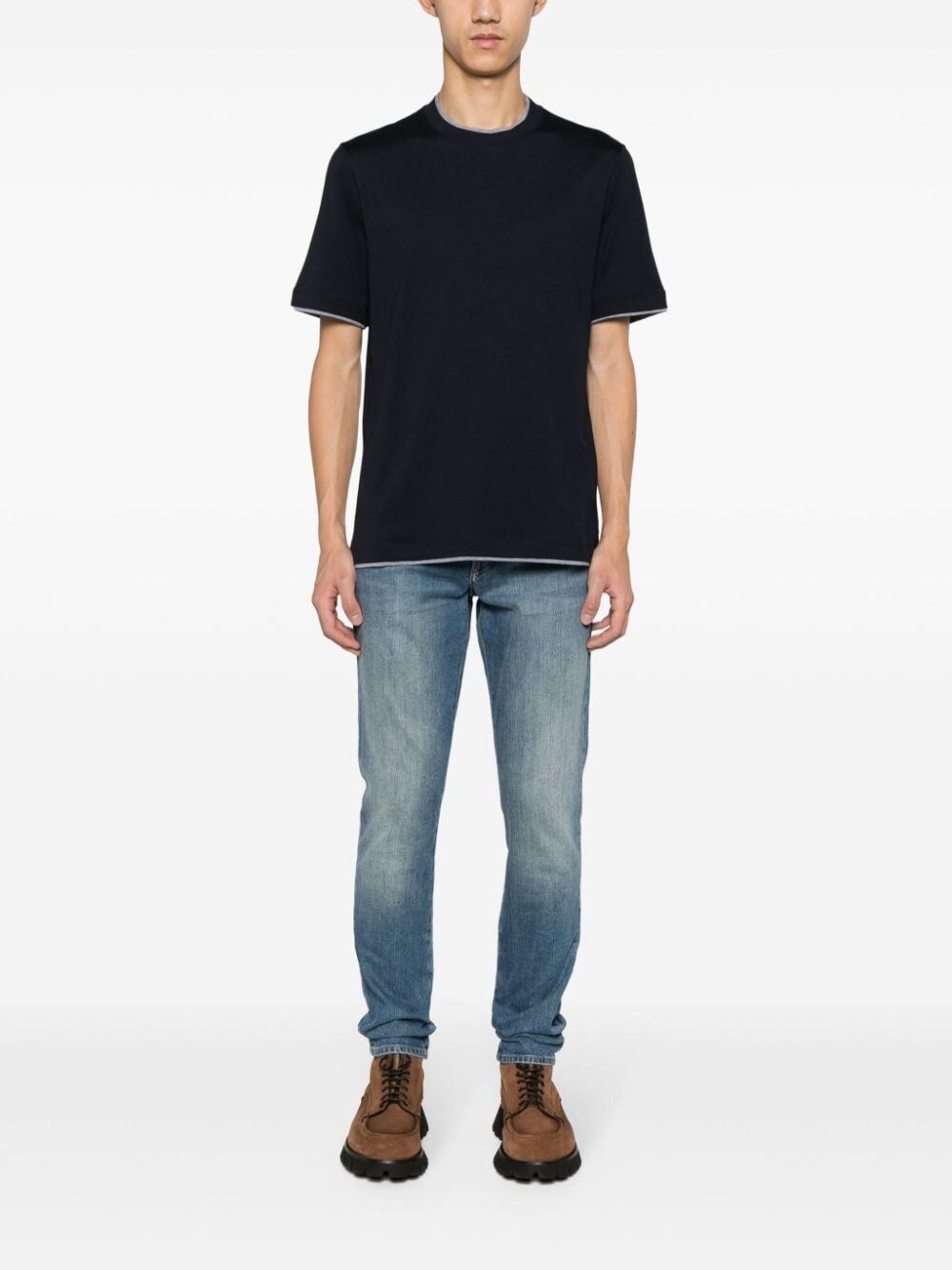 Brunello Cucinelli Crew-Neck T-Shirt With Faux-Layering