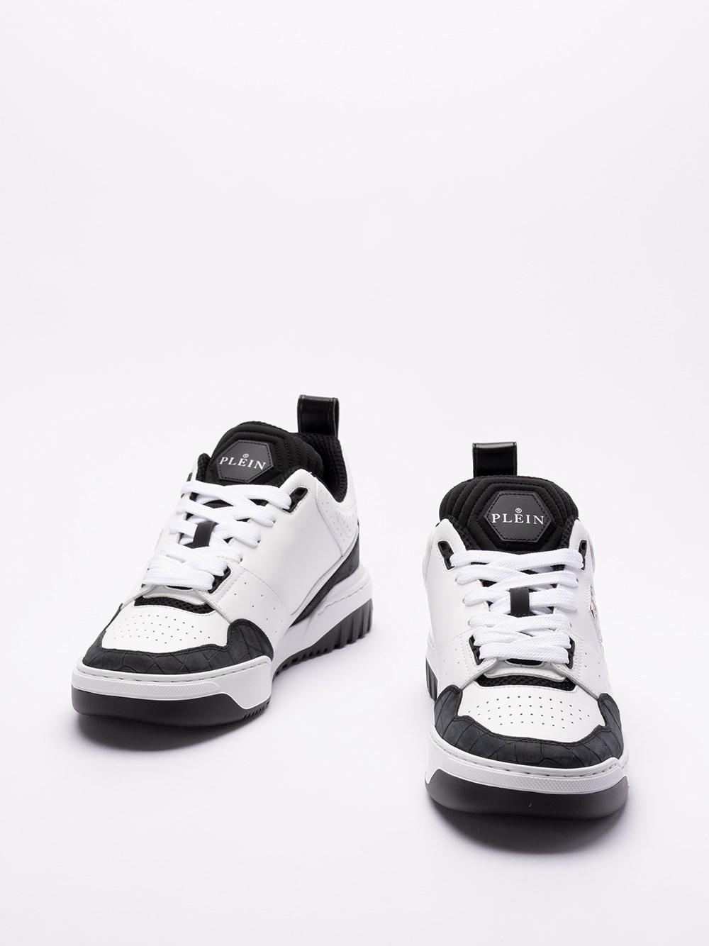 Philipp Plein Croco Printed Leather Low-Top Sneakers