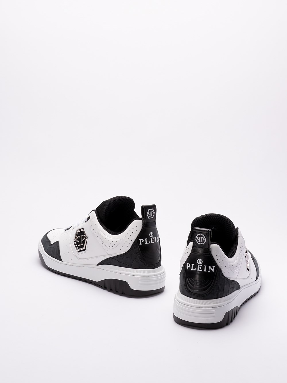 Philipp Plein Croco Printed Leather Low-Top Sneakers