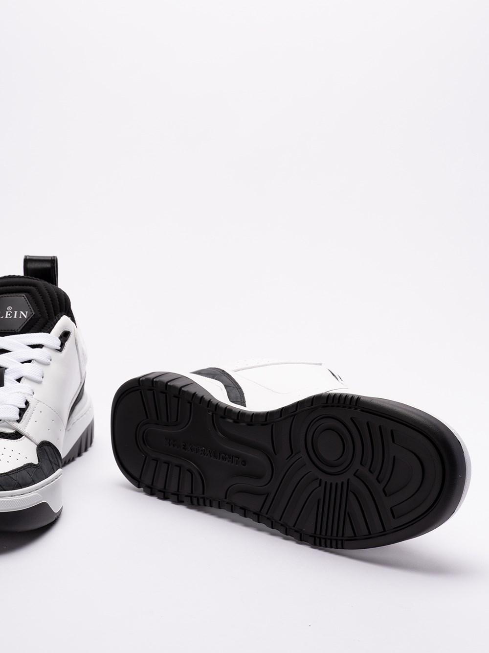 Philipp Plein Croco Printed Leather Low-Top Sneakers