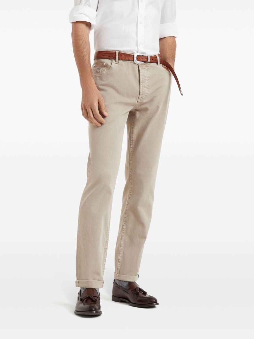 Brunello Cucinelli Denim Traditional Fit Five-Pocket Pants