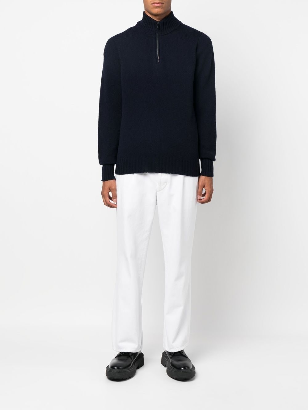 Drumohr Mock-Neck Zip Cardigan