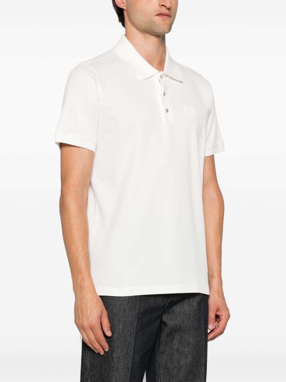 Fendi `FF` Embossed Polo Shirt