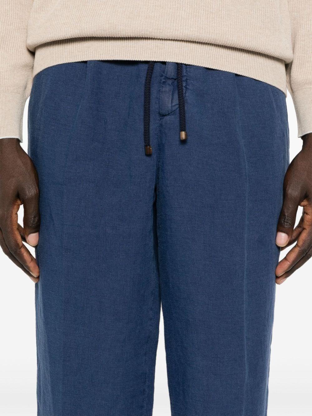 Brunello Cucinelli Garment-Dyed Leisure Fit Pants With Drawstring And Double Pleats
