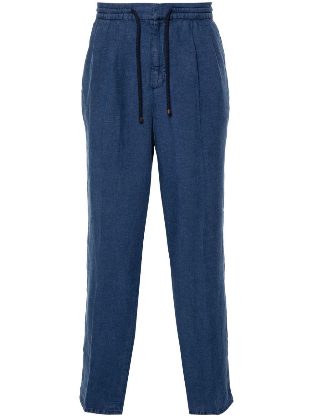 Brunello cucinelli Garment-Dyed Leisure Fit Pants With Drawstring And Double Pleats