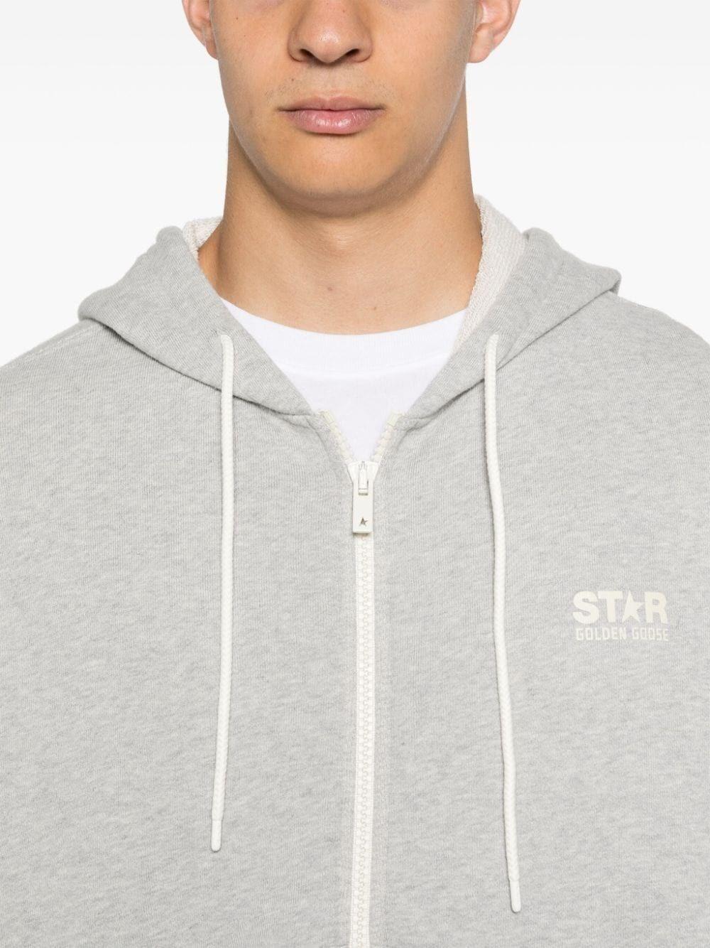 Golden Goose `Star` Zipped Hoodie Logo Printed