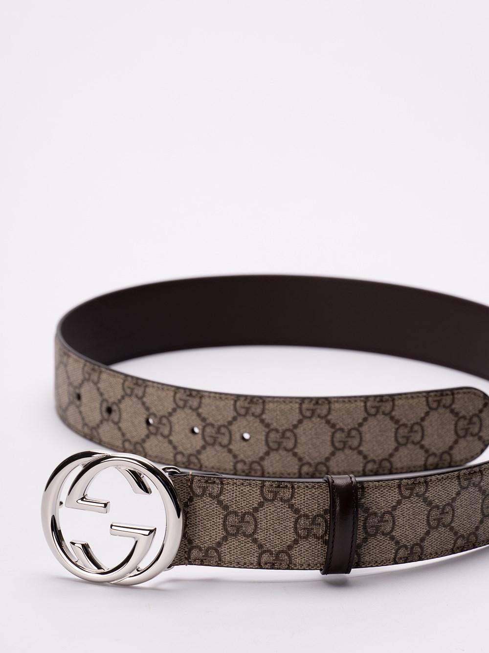 Gucci Belt With `Interlocking G` Buckle