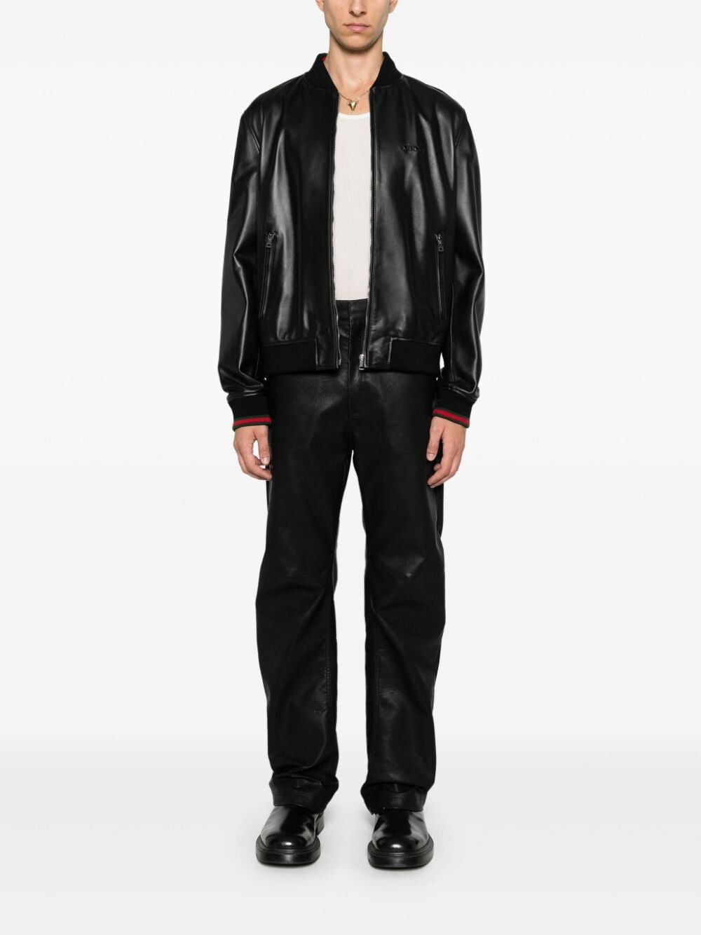 Gucci Leather Bomber Jacket