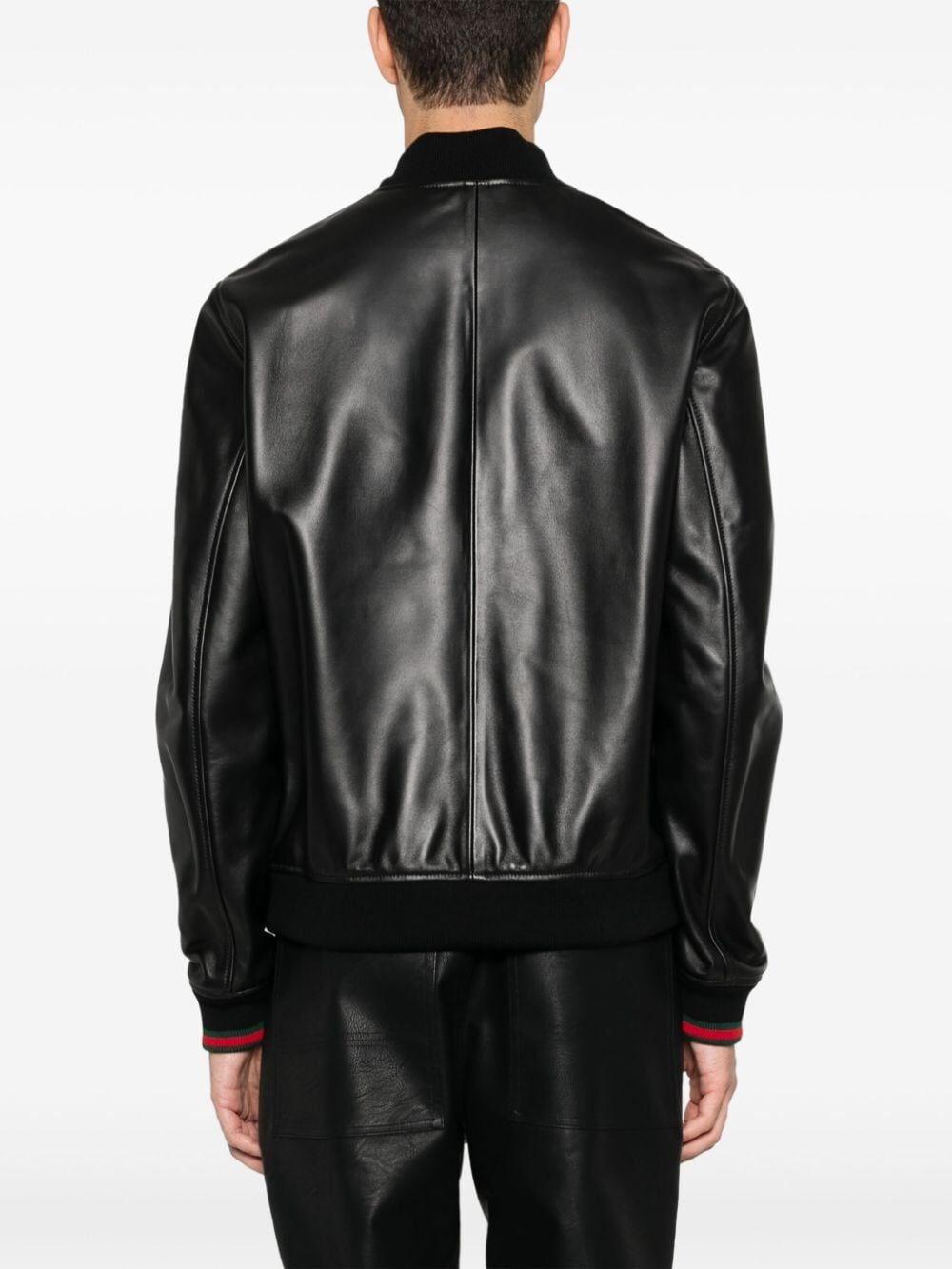 Gucci Leather Bomber Jacket