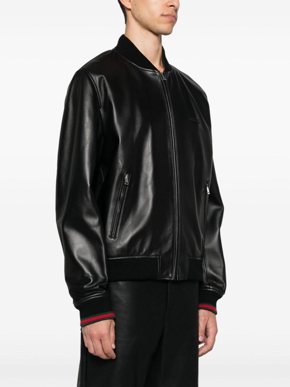 Gucci Leather Bomber Jacket