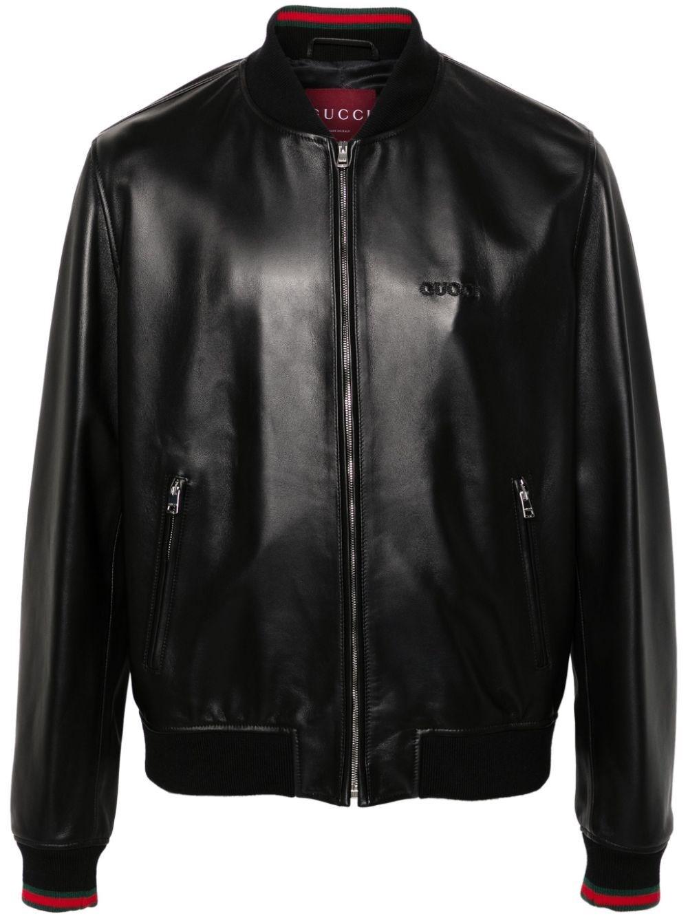 Gucci Leather Bomber Jacket