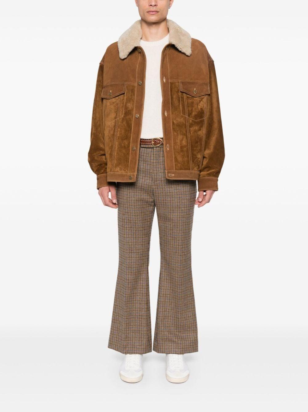 Golden Goose `Journey` Leather Jacket With Corduroy Aspect Details