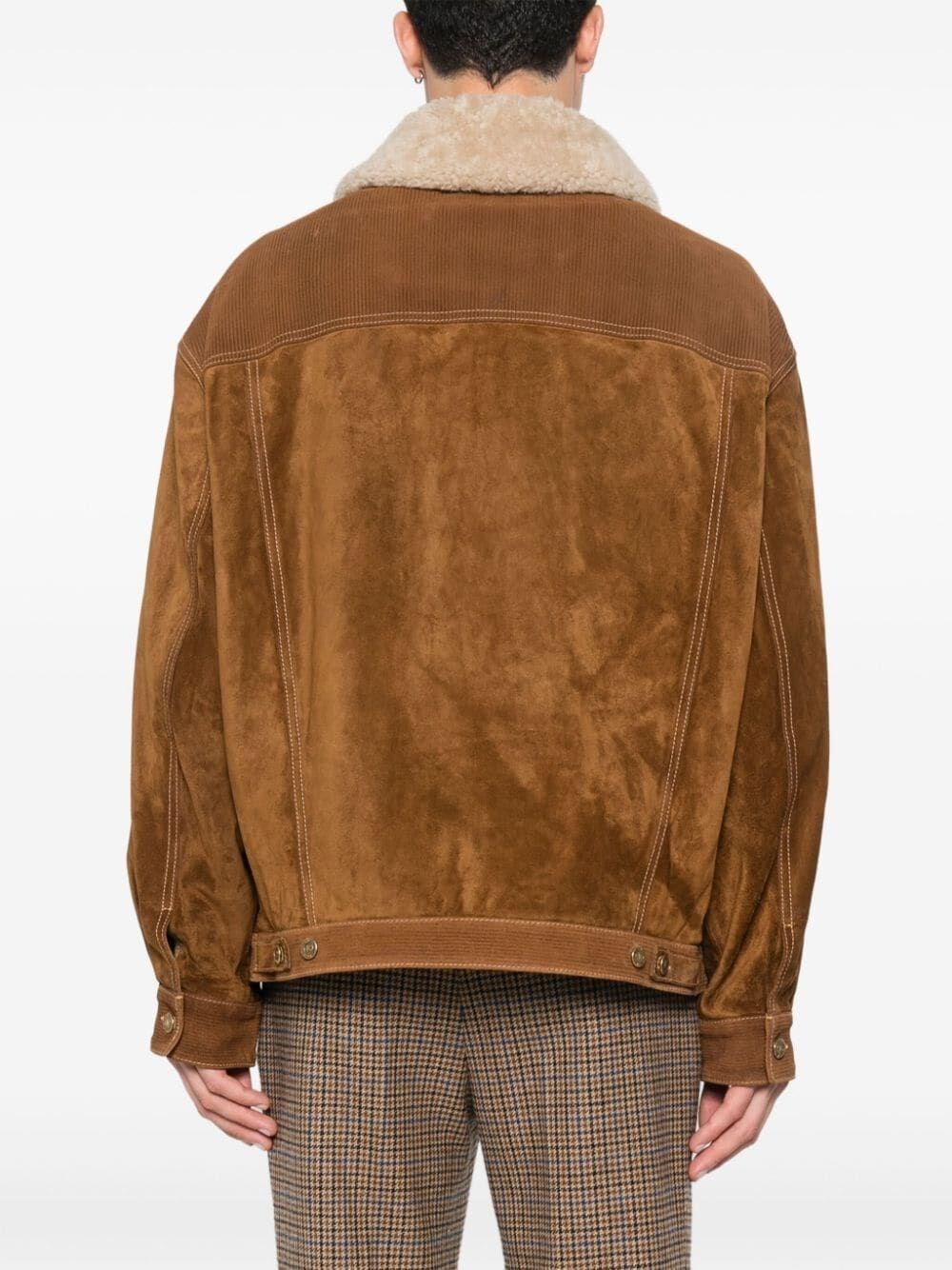Golden Goose `Journey` Leather Jacket With Corduroy Aspect Details