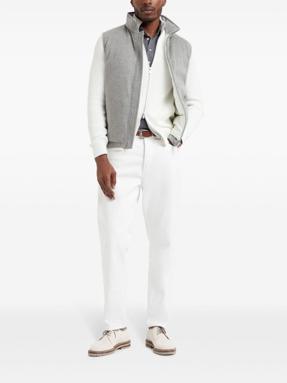 Brunello Cucinelli Long Sleeve Polo With Shirt-Style Collar