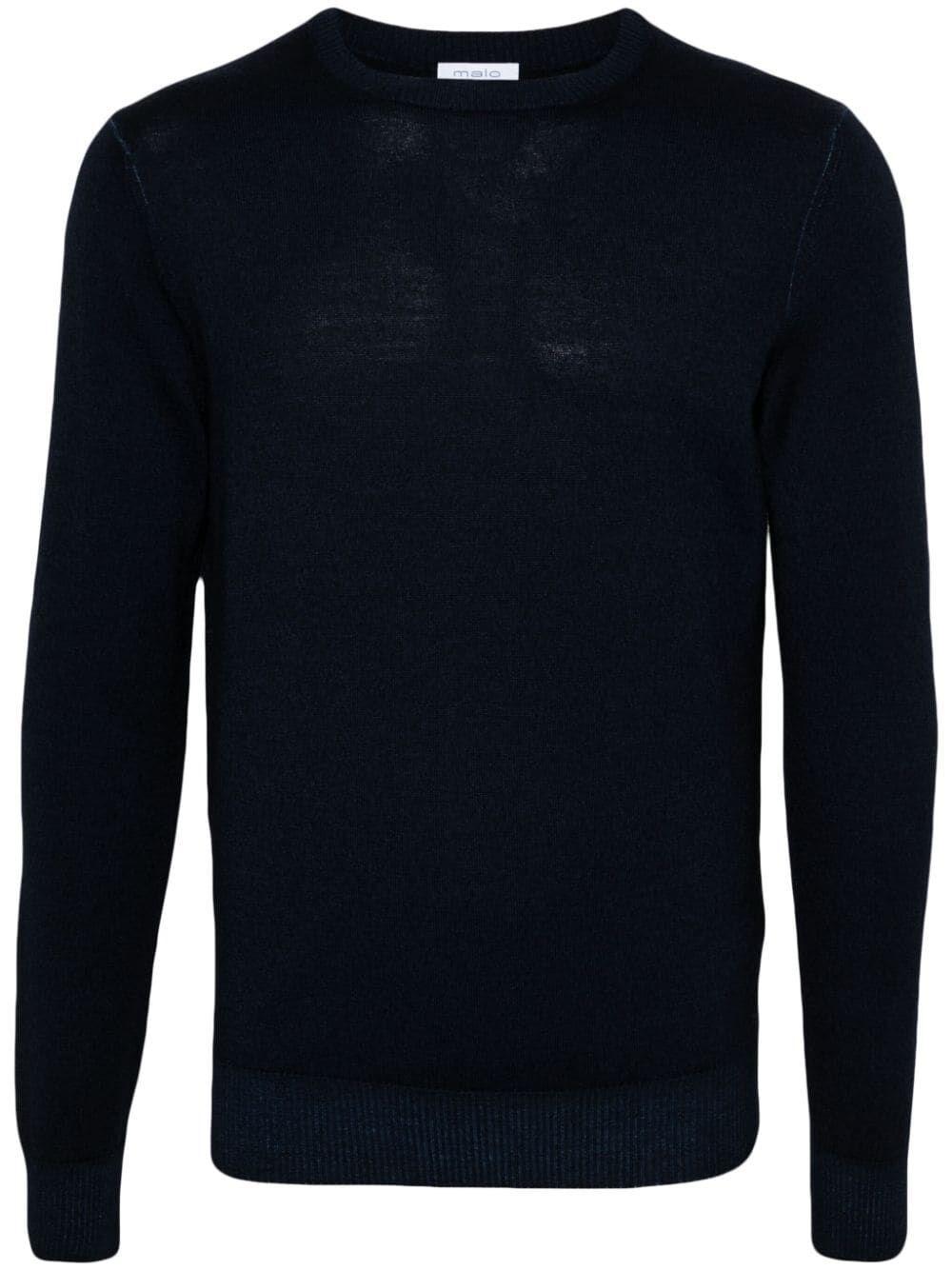 Malo Long Sleeve Crew-Neck Sweater