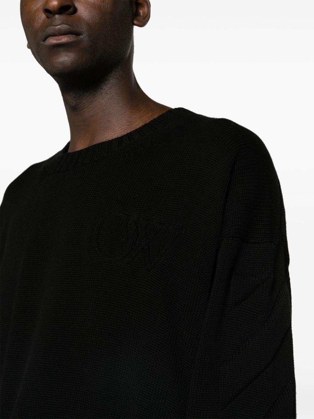 Off White `3D Diag` Knit Crew-Neck Sweater