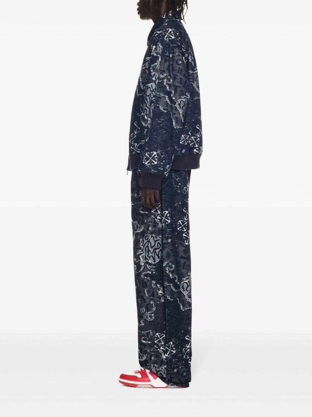 Off White `Camo` Denim Bomber Jacket