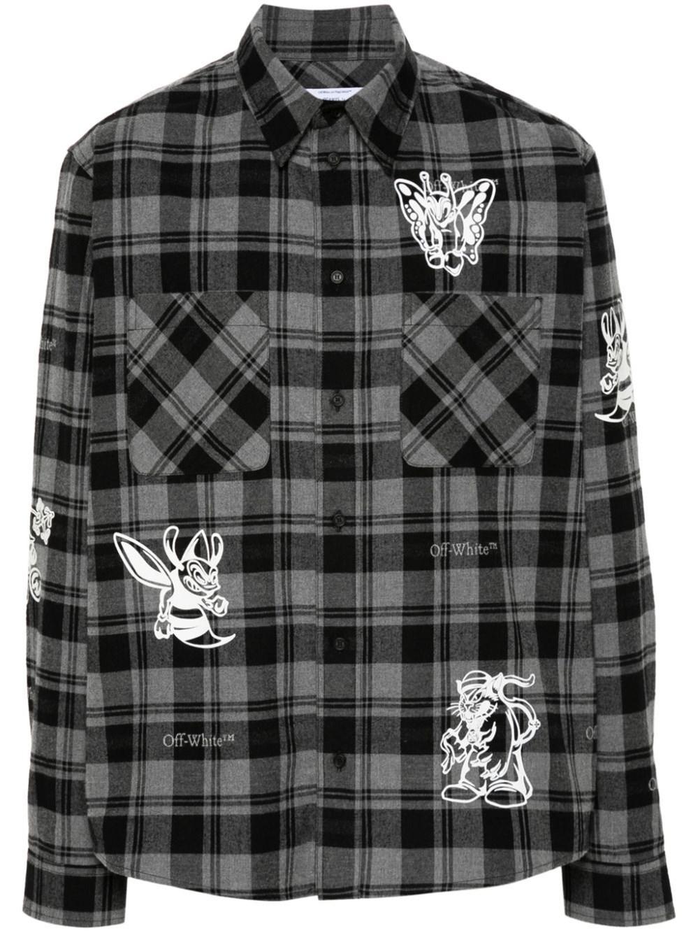 Off white `Character` Check Flannel Shirt