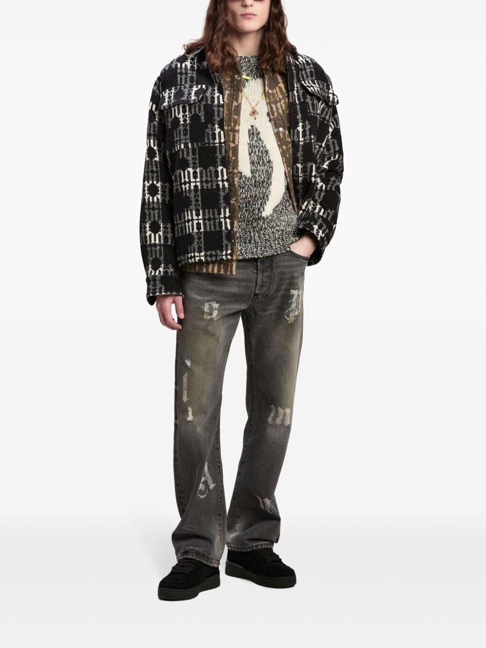 Palm Angels `BW Logo Patch` 5-Pocket Jeans