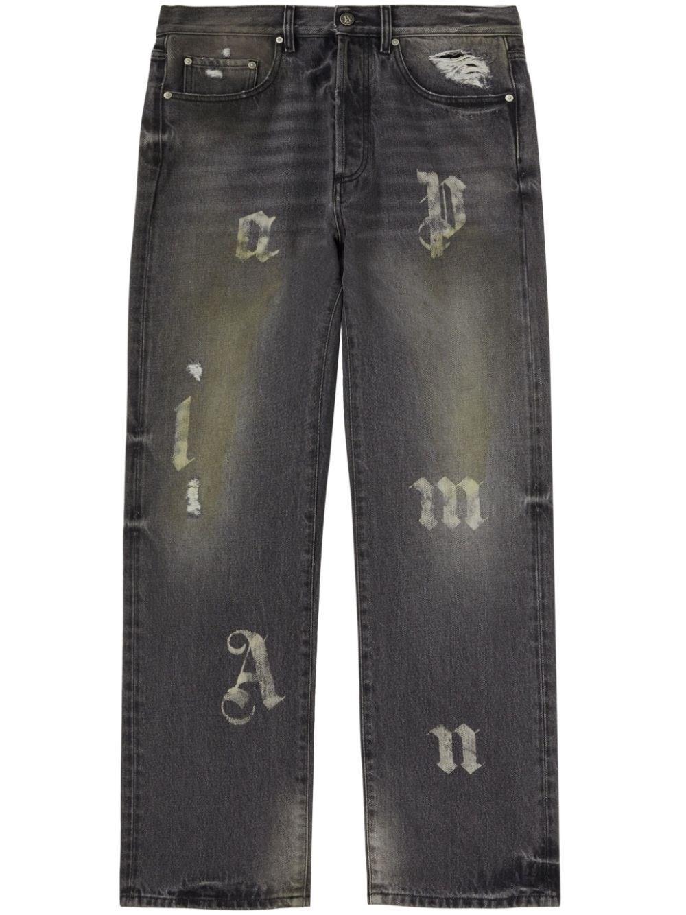 Palm angels `BW Logo Patch` 5-Pocket Jeans