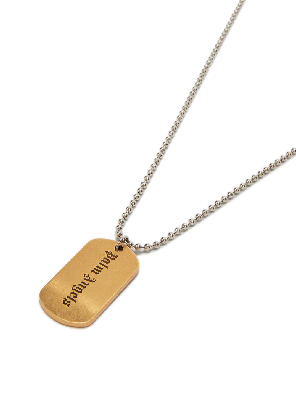 Palm Angels `Classic Logo` Military Plate Necklace