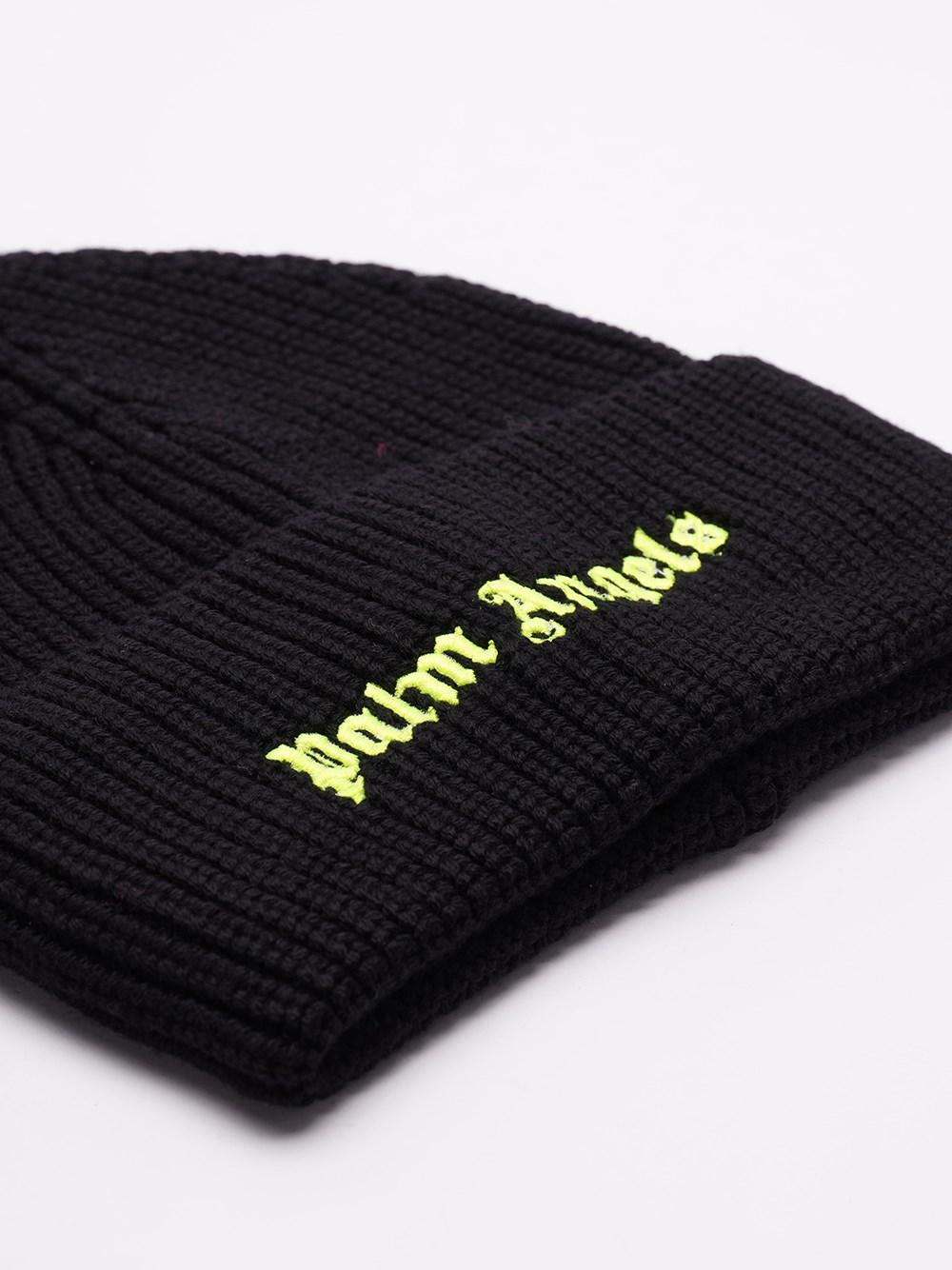 Palm Angels `Classic Logo` Ribbed Beanie
