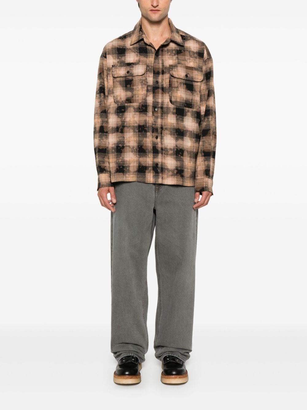Palm Angels `Curved Logo` Check Shirt