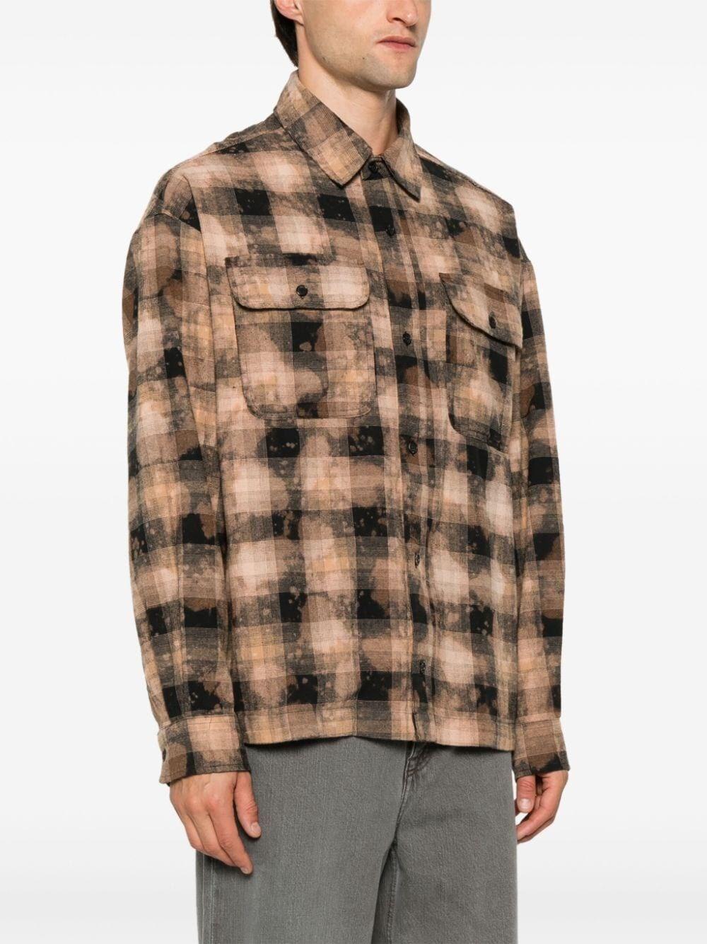 Palm Angels `Curved Logo` Check Shirt