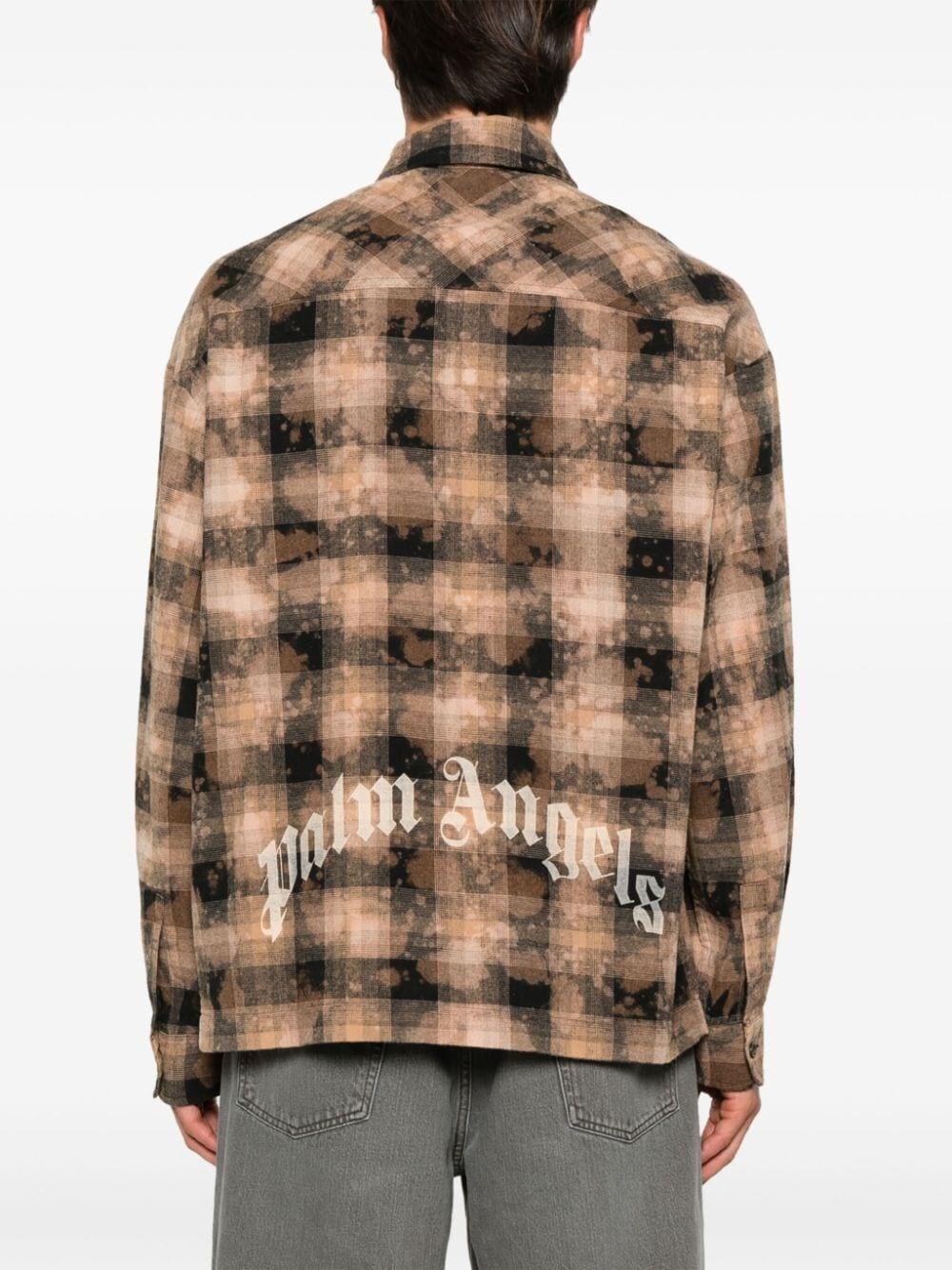 Palm Angels `Curved Logo` Check Shirt