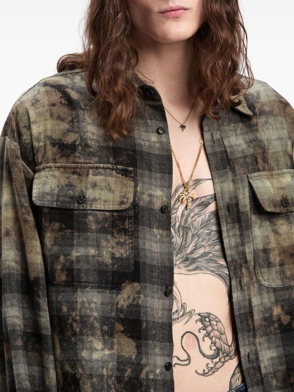 Palm Angels `Curved Logo` Check Shirt