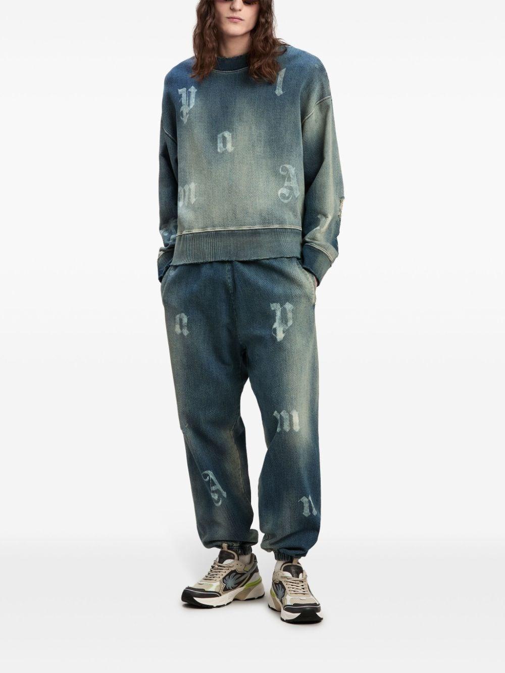 Palm Angels `Logo Washed` Crew-Neck Sweatshirt