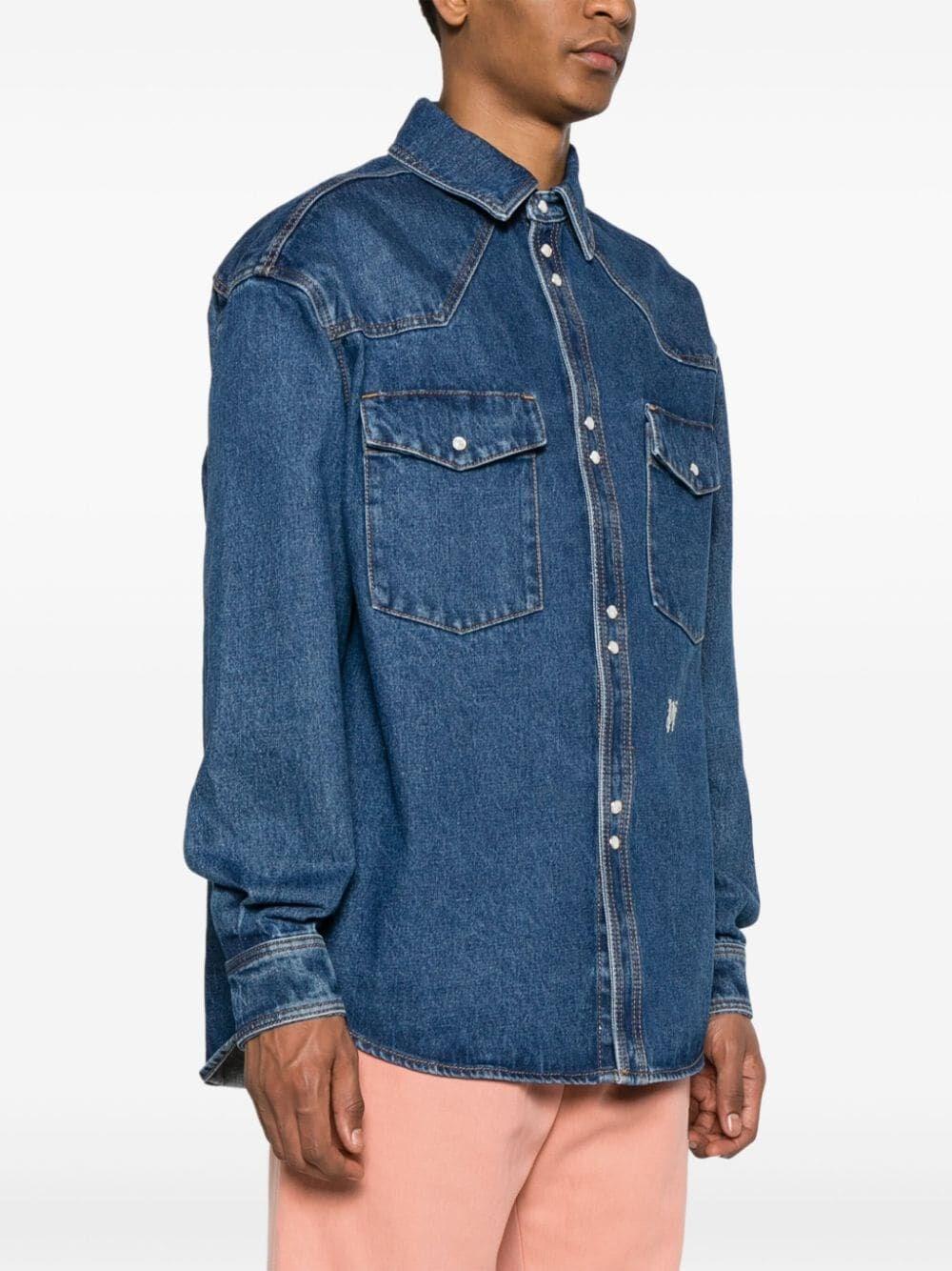 Palm Angels `Monogram` Denim Shirt