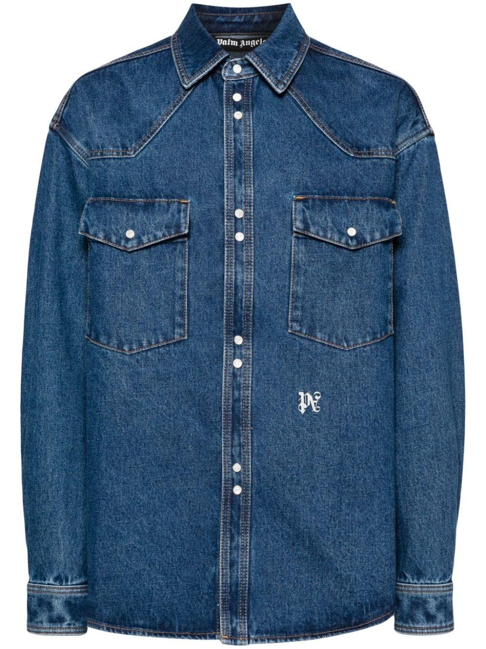 Palm angels `Monogram` Denim Shirt