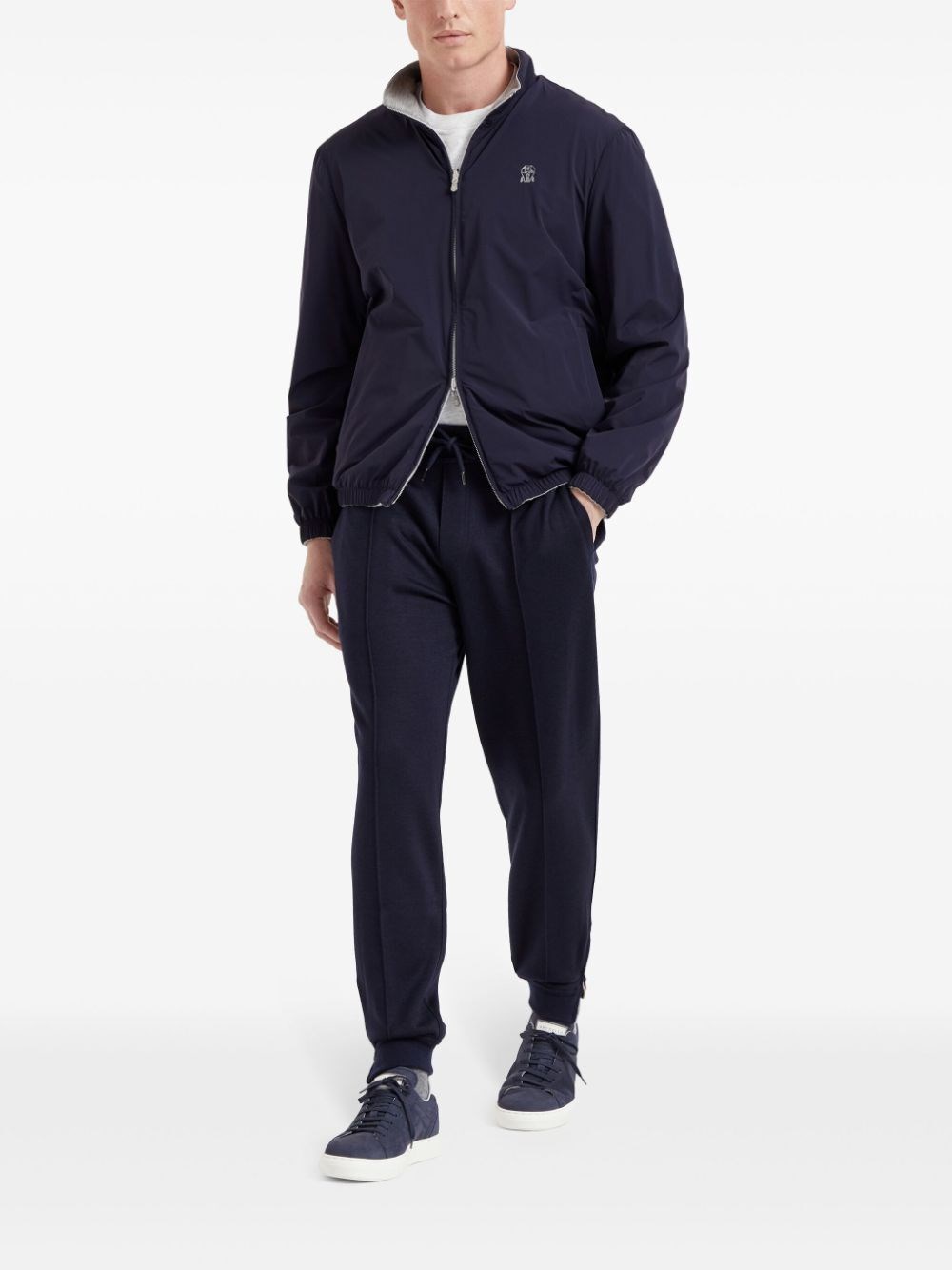 Brunello Cucinelli Pants With Crête Detail And Elasticated Zipper Cuffs