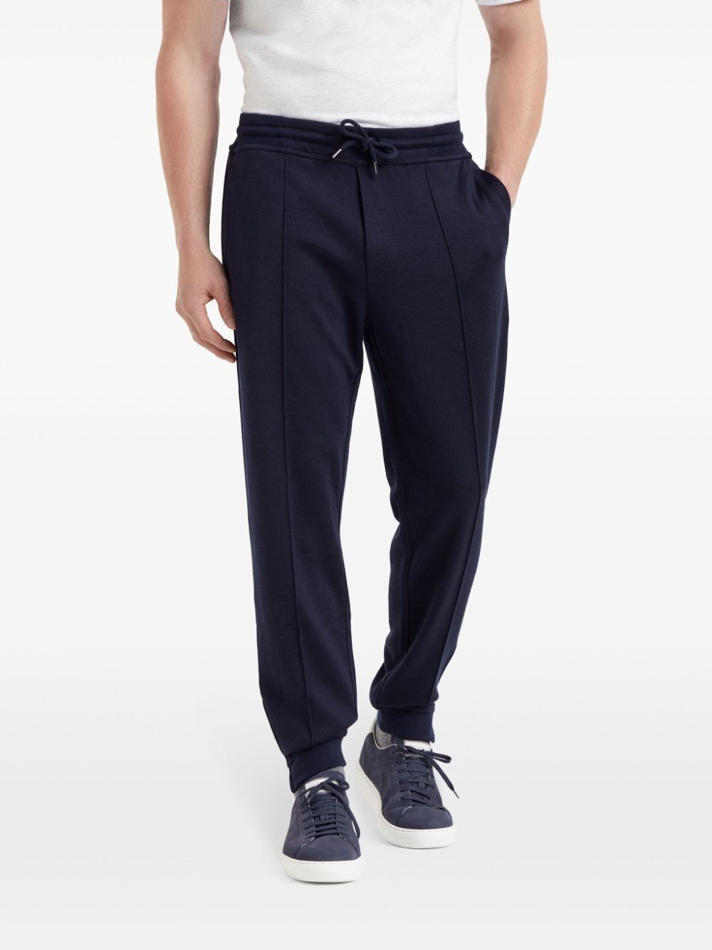 Brunello Cucinelli Pants With Crête Detail And Elasticated Zipper Cuffs